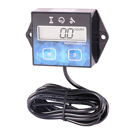 AIMILAR Digital Engine Tach Hour Meter Tachometer Gauge for Small