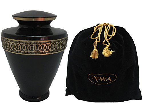 Custom Funeral Cremation Urn, Memorial Solid Brass Adult Human Ash Urn with Personalization