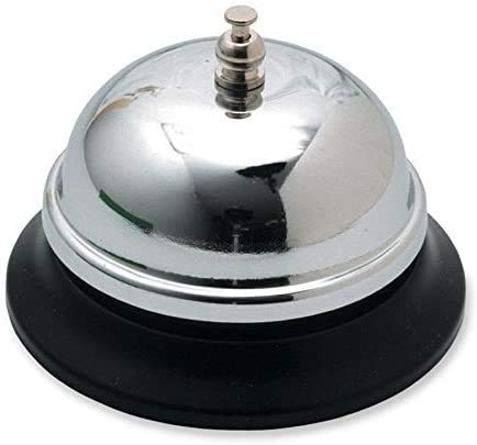 The Earl® Traditional Stainless Steel Desktop Reception Desk Service Bell idel for Ringing Service Bell Hand Servant Service Butler Reception Waiter Shop Counter Drama Play Game