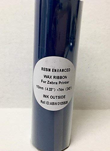 50-Rolls of Zebra Compatible Thermal Transfer Printer Ribbon 4.33" x 244'/110mm x 74m Black Standard Resin-Enhanced Wax Ribbons. Free and Same Day Shipping. - Thumbnail 2