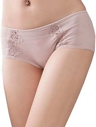 Nasse Women's Sexy Hipster Panties Soluble Embroidery Lace Revolution Underwear (M, Skin)