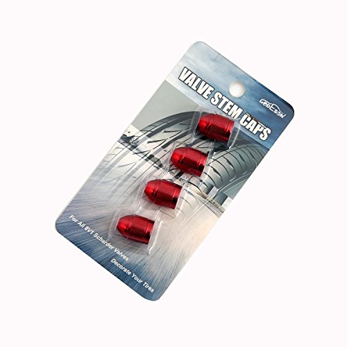 image for Red Car Tire Valve Stems Cap Bullet Style Tire Valve Cap from Godeson,