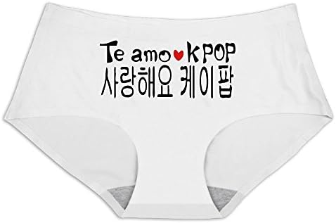 YLSD Love Kpop In Spanish N Korean Langauge Women Ice Silk Underwear Cute One Pieced Cartoon Panties Panties Women White