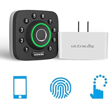 U-Bolt Pro Bluetooth Enabled Fingerprint and Keypad Smart Deadbolt + Bridge WiFi Adaptor | 6-in-1 Keyless Entry | Control Remotely Via Smartphone | Fingerprint ID | Anti-peep Code | Auto Unlock & Lock