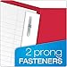 Oxford Two-Pocket Folders w/Fasteners, Red, Letter Size, 25 per Box (57711)