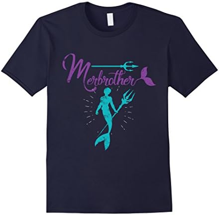 Mens Mermaid Brother Shirt Merbrother Shirt Funny For Family Medium Navy