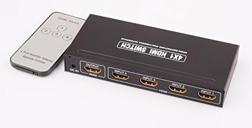 DISTANCER 4 Port 4x1 HDMI Switch Switcher Selector Box Hub with Wireless Remote Control IR High Speed HD 1080P 3D HDCP Auto Switching