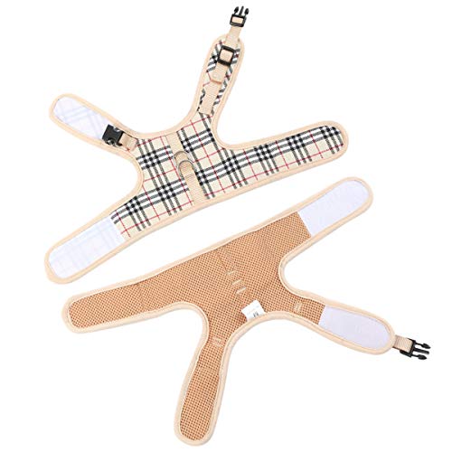 WZPB Cat Harness and Leash Set- Adjustable Soft Mesh Cat Harness for Walking Escape Proof (S, Beige)