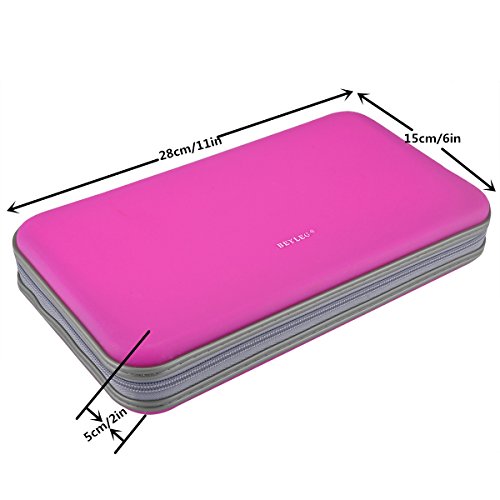 Wismart 72 Capacity Heavy Duty CD DVD Blu-ray Media Case Storage Holder Organizer Wallet (Peach)