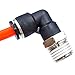 TAILONZ PNEUMATIC Male Elbow 1/4 Inch Tube OD x 1/8 Inch NPT Thread 90 Push to Connect Fittings PL-1/4-N1 (Pack of 10)