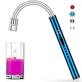 Candle Lighter, Rechargeable Electric Arc Lighter with 360° Flexible Neck LED Battery Display and Flameless Windproof Triple Safety Long Lighter for Camping BBQ Stove Cooking Kitchen Fireworks