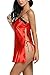 Avidlove Women Sexy Lingerie Satin Nightgown Chemises Slip Sleepwear Red M