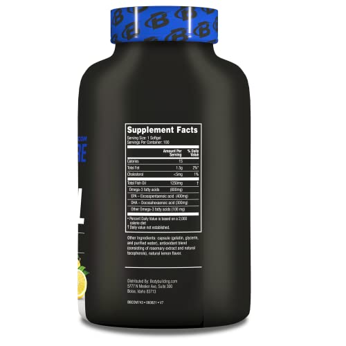Bodybuilding Signature Fish Oil Lemon Softgels 400 MG EPA 300 MG DHA