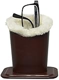 Home-X - Plush Lined Eyeglass Holder, Intelligently Designed Protective Eyewear Case Offers Space for Eyeglasses, Rests Securely on Desk or Nightstand for Easy Access, Brown