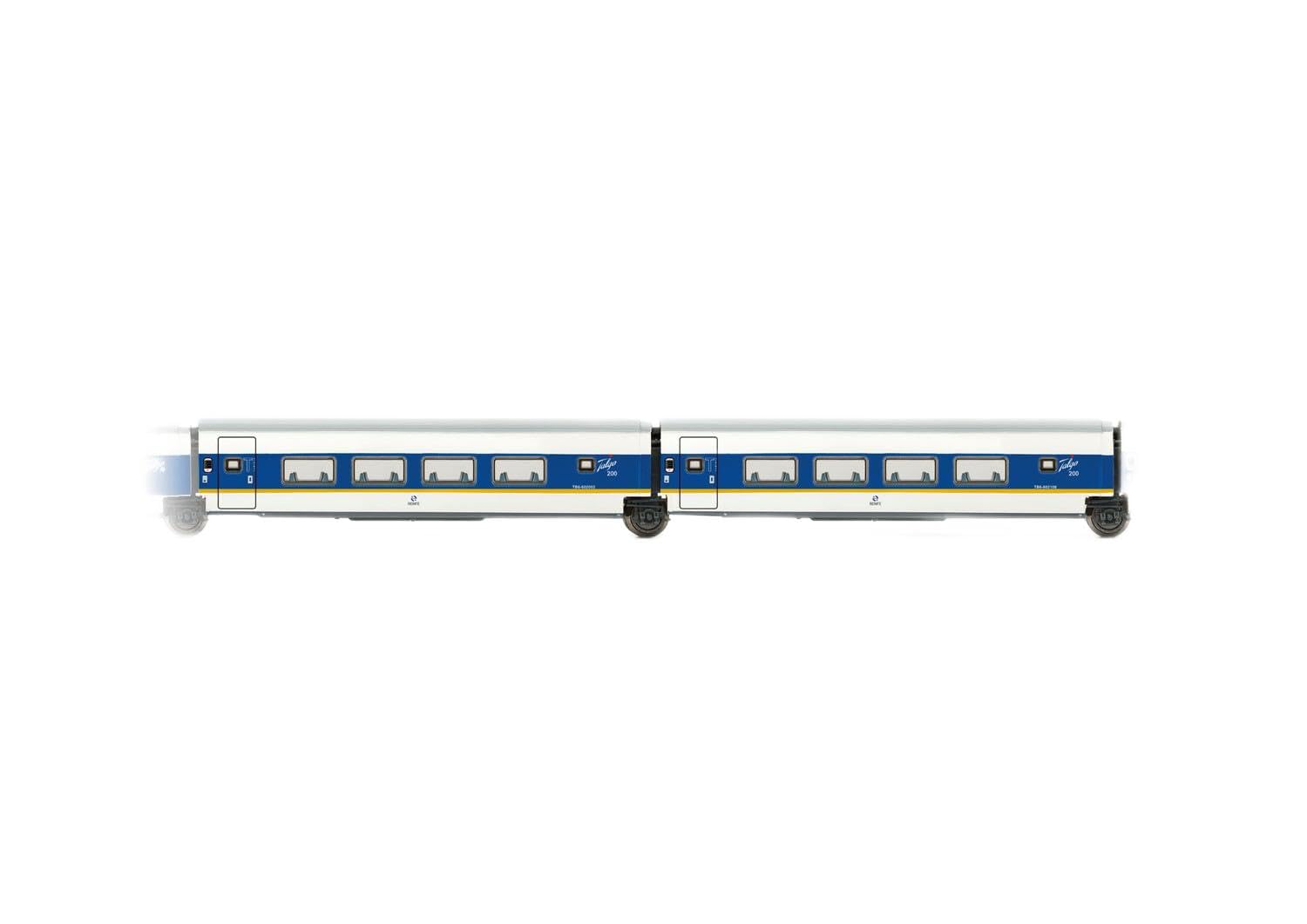 ARNOLD HN4463 RENFE, 2-unit pack Talgo 200, 2 x 2nd class coach, white and blue with yellow stripe, ep. V 1:160 Scale N gauge