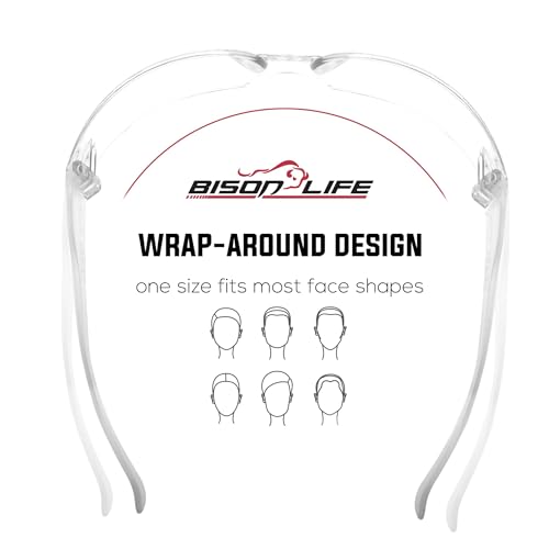 BISON LIFE Clear Safety Glasses, ANSI Z87.1 Certified Eyewear Men & Women.