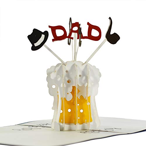 KoCentral Greeting Card: Happy Father's Day Beer Pop Up 3D Card - Unique & Funny Gift for Beer Lovers, Dads & Grandads
