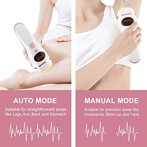 IPL Hair Removal System for Women & Men Permanent Painless 600,000 Flashes Body Facial Profesional Device Hair Remover Treatment Wholebody Home Use (White-Rose)