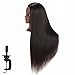 Hairginkgo Mannequin Head 26″-28″ Super Long Synthetic Fiber Hair Manikin Head Styling Hairdresser Training Head Cosmetology Doll Head for Cutting Braiding Practice with Clamp Black (91812BY0220)thumb 1