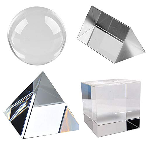 Amlong Crystal K9 Optical Crystal Photography Prism Set of 4 Pieces