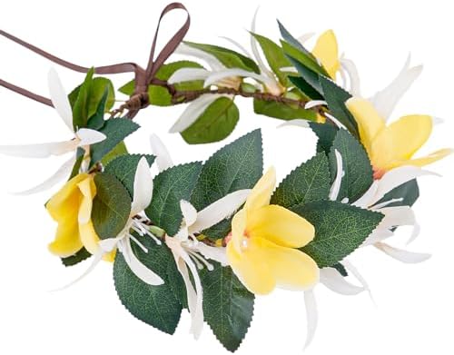 Corona De Flores Hawaiana De 20 Cm | FIESTAS GUIRCA | Azul Y Blanco | Accesorio De Disfraz Unisex Adulto | Verano, Graduaciones Y Fiestas