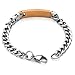 Jovivi Personlized Custom 2pcs His Beauty/Her Beast Couple Bracelet Men Women Stainless Steel Cubic Zirconia Matching Bracelets Set for Lover Boyfriend Girlfrind Valentine Gifts w/Gift Box