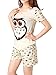 VENTELAN Women's Cute Owl Printed Sleepwear Pajama Sets Comfy Summer Shorts