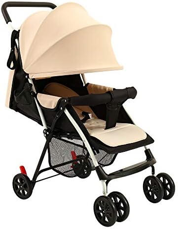 Baby Pushchair Lightweight Pram Stroller Foldable Travel Buggy Suitable for Airplane Car (Khaki)