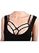 SATINIOR Women Strappy Harness Hollow Out Cross Cage Bra Elastic and Adjustable Cupless Bralette Straps Lingerie, Black, Style 6, Medium
