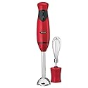 BELLA Hand Immersion Blender with Whisk Attachment, 250 Watt RED 14460