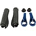 Ergonomic Bike Grips | Comfortable Handlebar Grips with Anti-Slip Contoured Design and Aluminum Alloy Inner Ring Clamps for BMX Bikes, Mountain, MTB, Folding | Fit to Any 22mm Bike Handlebars | Blue