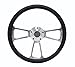 14" ForeverSharp Billet Aluminum Black Half Wrap Muscle Steering Wheel
