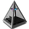Azza CSAZ-804V Pyramid Innovative PC Case W/RGB Fan, Black