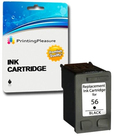 Printing Pleasure BLACK Remanufactured Printer Ink Cartridge for Photosmart 7260 7350 7450 7660 C4180 C4280 C5280 Deskjet 5550 450CBi Officejet 5610 4215 PSC 1315 | Replacement for 56 (C6656AE)