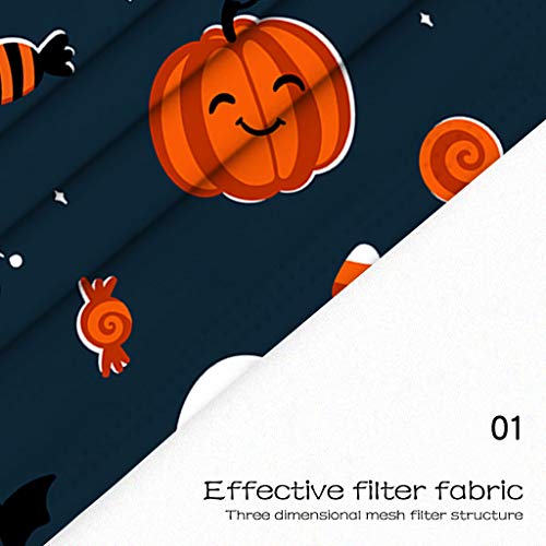 Tianerly Disposable Madks, Christmas/Halloween 3-Ply Breathable Face, Pack of 50, for Adults & Kids Non-Woven Mouth(E-Adults-Halloween)