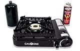 Gas ONE GS-3900P New Dual Fuel Propane or Butane Portable Stove with Brass Burner Head, Dual Spiral Flame 15,000 BTU Gas Stove with Convenient Carrying Case Most Powerful Heat Output Stove