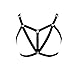 Hunputa Sexy Triangle Alluring Womens Harness Bra Elastic Cage Bra Strappy Hollow Out Bra Bustier (XL, Black)