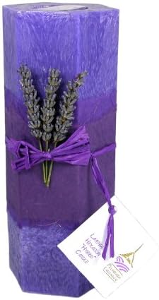 Pelindaba Lavender Decorative/Aromatherapy Hexagon Candle - soy &amp; palm wax - purple