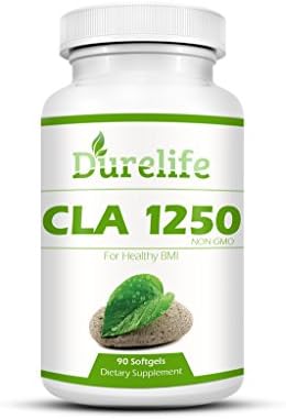 CLA 1250 Mg 90 Count 80% Conjugated Linoleic Acid, DureLife CLA 1,250 is A Weight Management Diet Supplement Fat Burner and A Non-GMO Natural Weightloss Supplement by Boosting The Metabolism