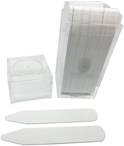 Shang Zun 50 Pcs Plastic Collar Stays in a Clear Plastic Box, 4 Sizes