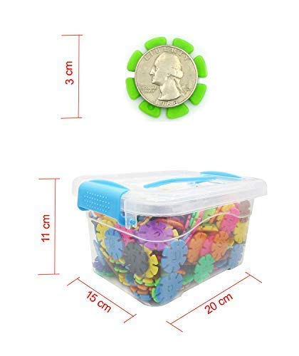 Auoxer Building Block Toys of 500 Pieces, Gear Flakes Connect Interlocking Plastic Disc, A Creative and Educational Construction Toy Bricks - Best Gift for Boys and Girls - Thumbnail 5