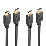 CableCreation (2-Pack) DisplayPort to DisplayPort Cable 6 Feet, Gold Plated DP to DP Cable Support 4K 60Hz Resolution, 1.83M / Black