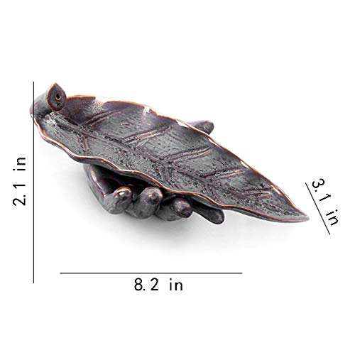 NAGU Incense Holders for Sticks,Long Ceramic Incense Ash Tray,Leaf Shape,Home Decor Artwork (Lotus Leaf)