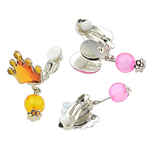 Baby Kids Little Girl Play Clip-on Earrings,Pretend Play Dress Up Accessories Toy Jewelry Clip-on Earrings (Shiny Style) - Thumbnail 3