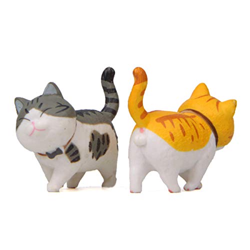 HYSTYLE 9 Pcs Realistic Miniature Cat Figure Animal Cat Characters Toys Mini Figure Collection Playset, Cat Doll Cake Toppers, Cake Topper, Birthday Cake Decoration, Landscape Scenes