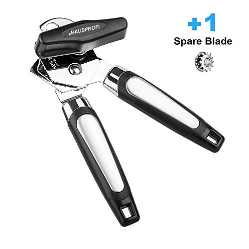 Manual Can Opener, HAUSPROFI Food Grade Stainless Steel 3IN1 Handy