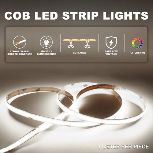 MALIIGAZA Smart Indoor Stair Lighting 16 Steps Cool White COB LED 6000K Cool White Progressive Lighting Modular System Secure Remote Control