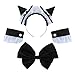 Sheface Women's French Maid Lolita Dress with Cat Ear Costume (X-Large, Black)