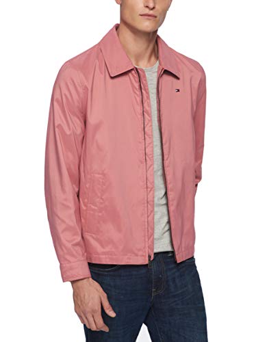 Tommy Hilfiger Men's Lightweight Micro Twill Golf Jacket Outerwear, -Red, XXX-Large