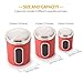Fortune Candy Stainless Steel Canister Sets with Anti-Fingerprint Lid and Visible Window, Cereal Container Set of 3 (Raspberry Red)